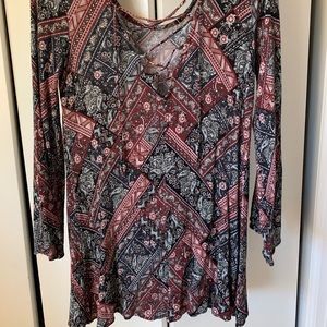 Abercrombie long sleeve print dress